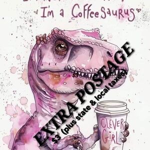 Clever Girl Dinosaur Coffee Art Print